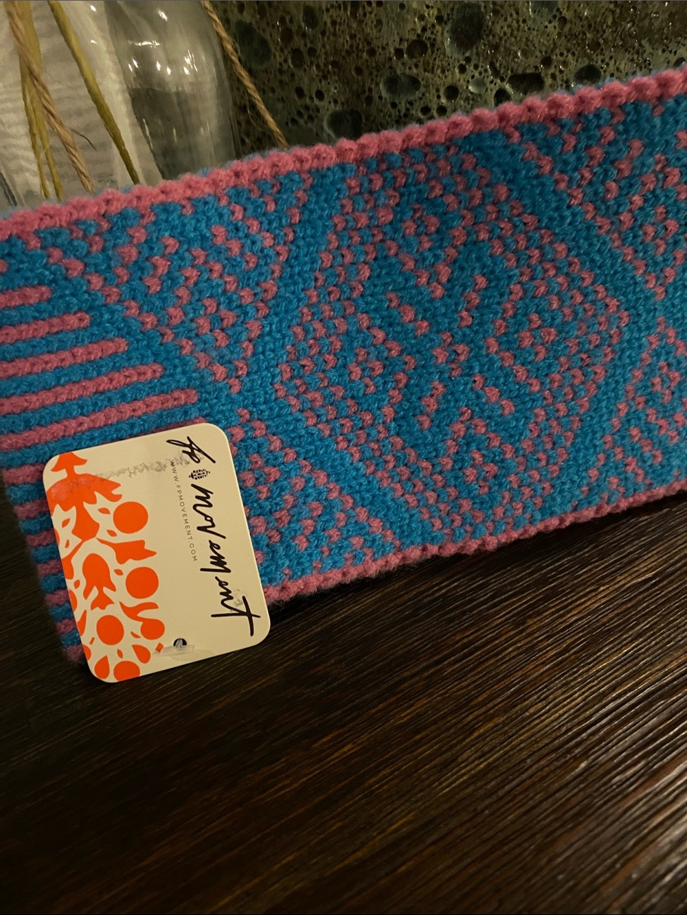 FP Movement by Free People Pink and Teal Woven Headband